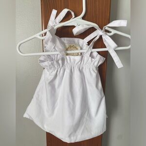 The Beaufort Bonnet Company 0-6 months White tie-top Excellent Condition